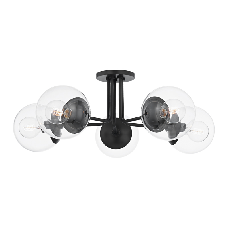 Meadow 5 Light 30 inch Old Bronze Semi Flush Ceiling Light