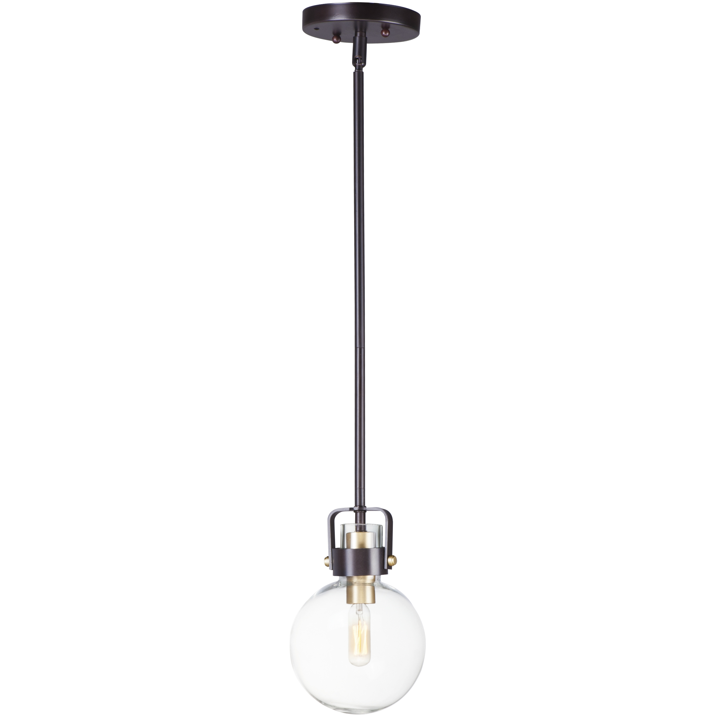 Bauhaus 1 Light 6 inch Bronze and Satin Brass Mini Pendant Ceiling Light