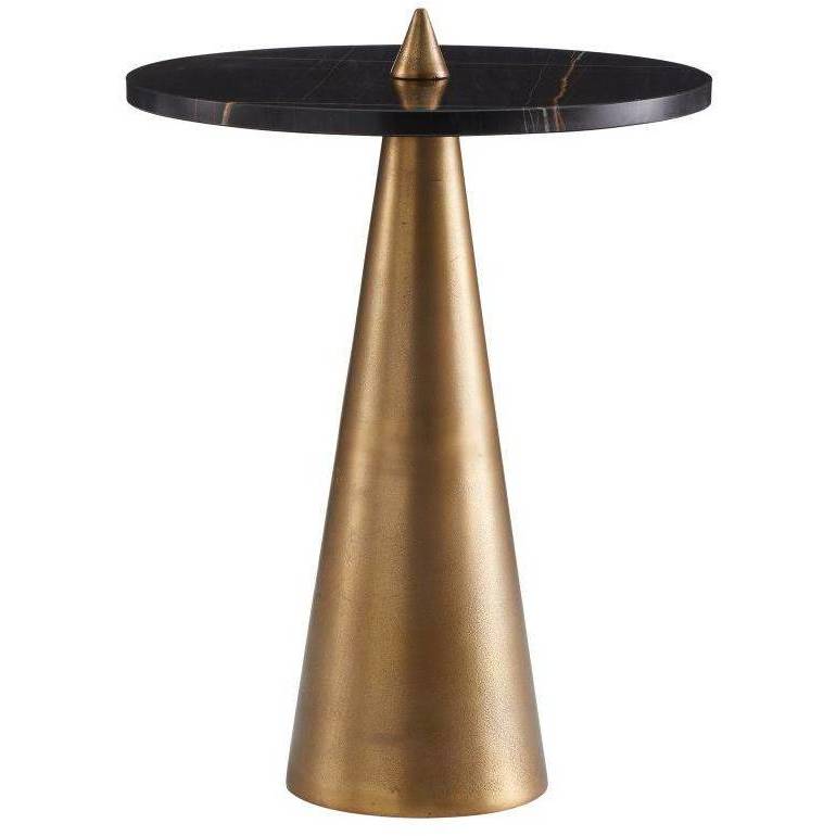 Aria 18 inch Antique Brass and Bengal Marble Accent Table
