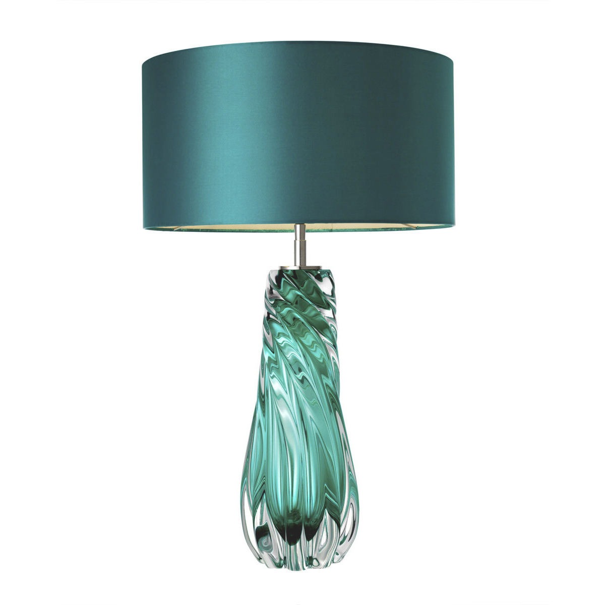 Barron 26.38 inch 40 watt Turquoise Solid Glass and French Wiring Table Lamp Portable Light