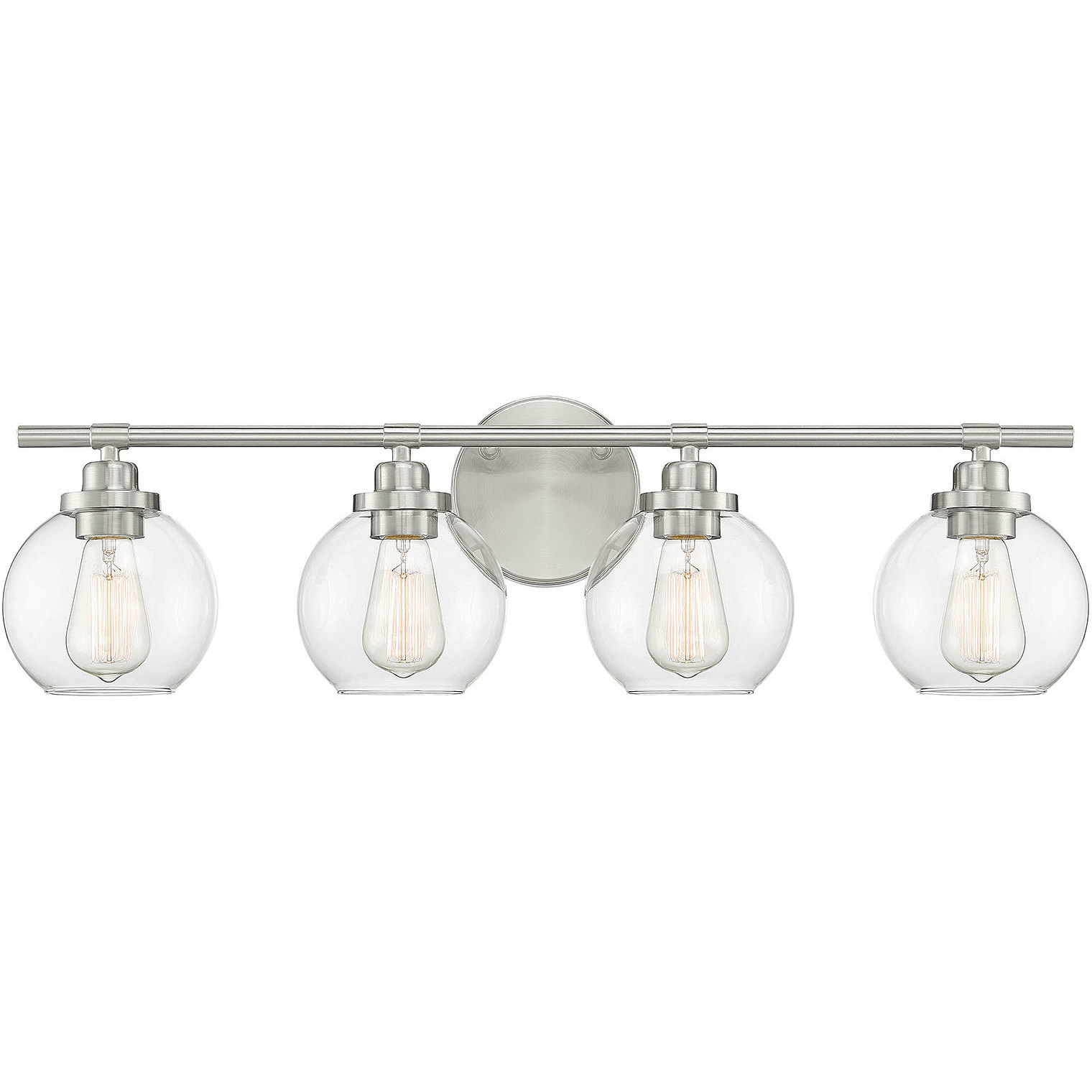 Carson 4 Light 30 inch Satin Nickel Bathroom Vanity Light Wall Light, Essentials