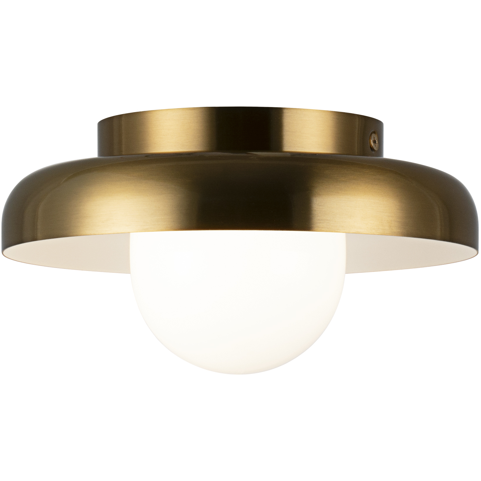 Creston LED 7.88 inch Aged Gold Brass Flush Mount Ceiling Light