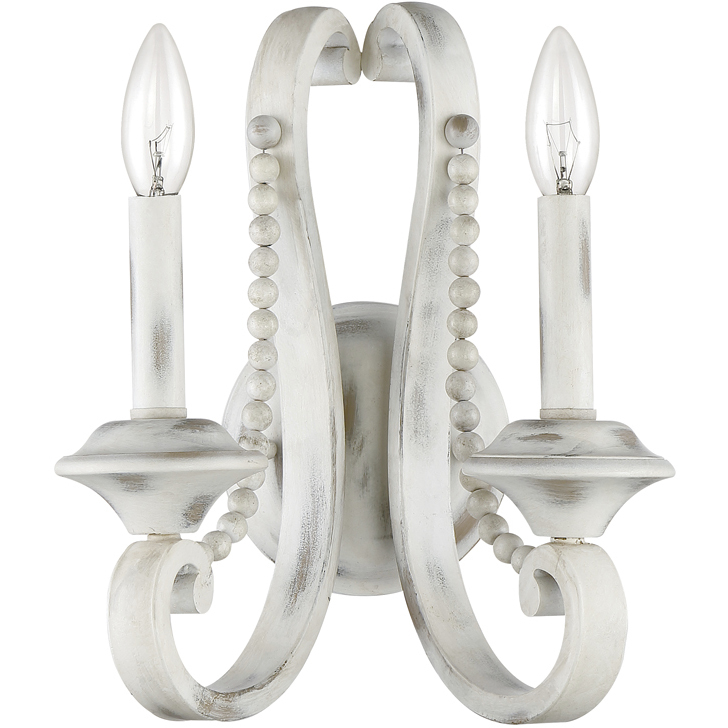 Newport 2 Light 10.25 inch Coastal Weathered White Bath Bar Wall Light