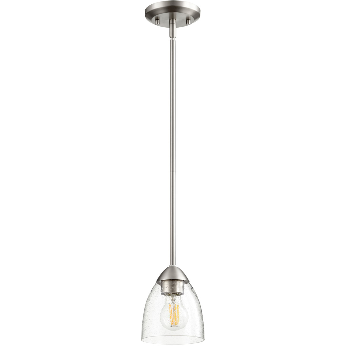 Barkley 1 Light 5.75 inch Satin Nickel Pendant Ceiling Light in Clear Seeded