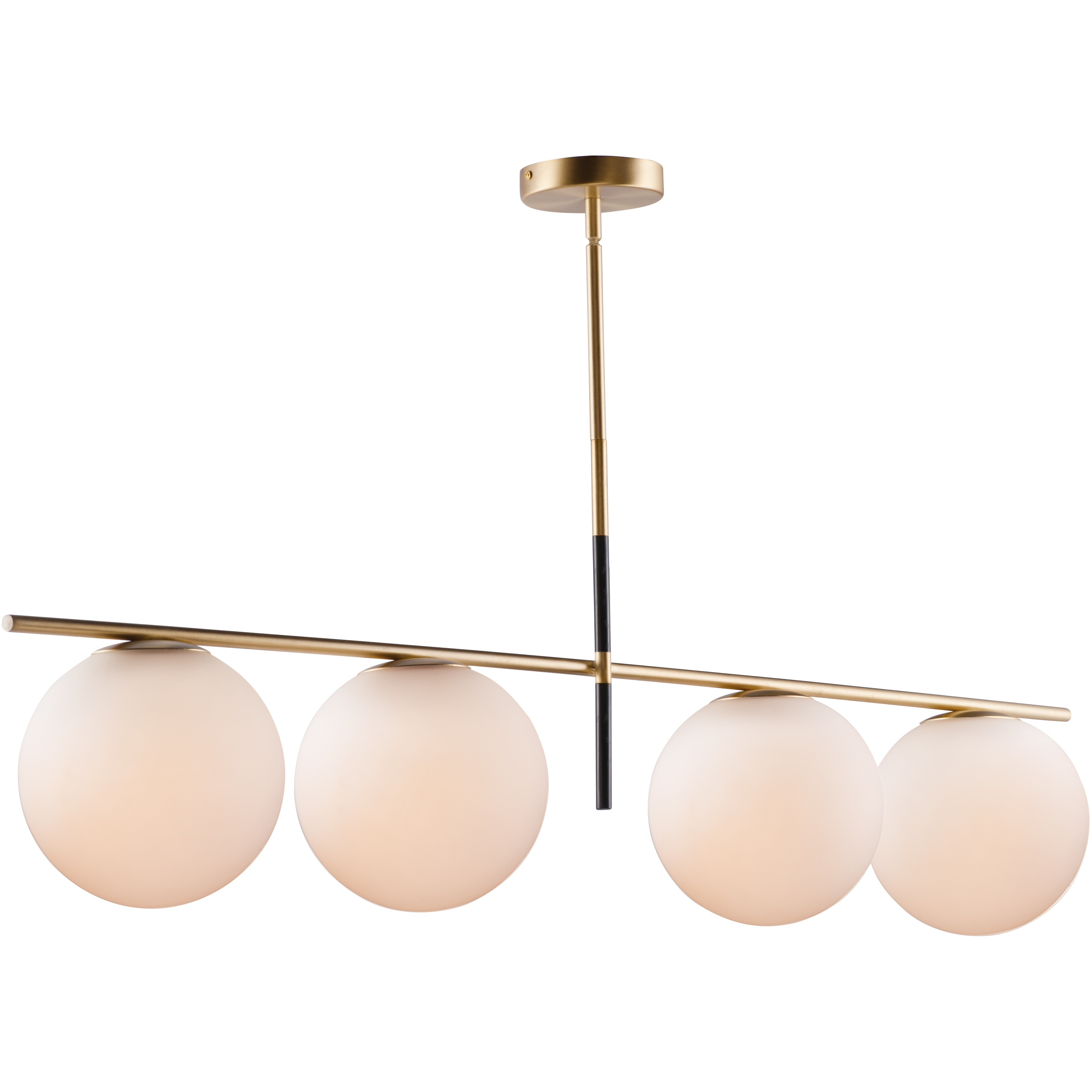 Vesper 4 Light 47.5 inch Satin Brass and Black Linear Pendant Ceiling Light