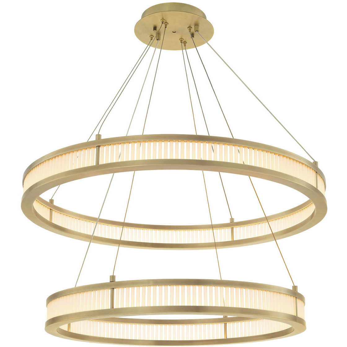 Damien Antique Brass and Frosted Glass Chandelier Ceiling Light