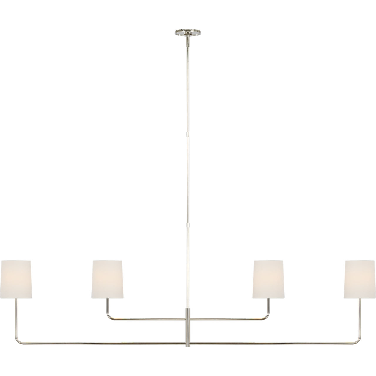 Barbara Barry Go Lightly LED 70 inch Polished Nickel Linear Chandelier Ceiling Light in Linen