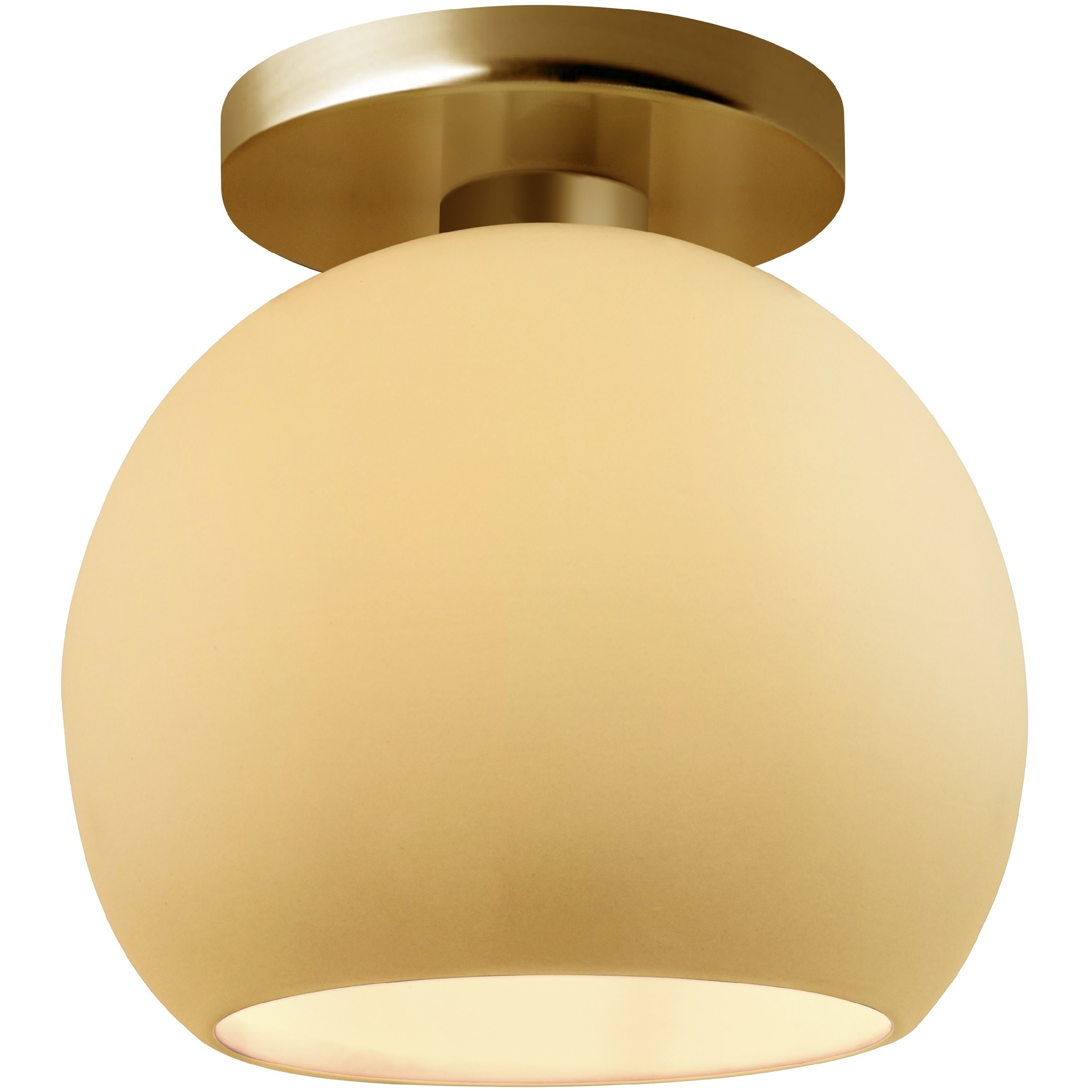 Radiance LED 10 inch Muted Yellow and Brushed Brass Semi Flush Ceiling Light