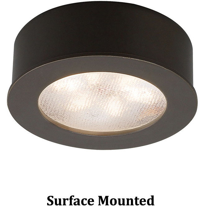 LED Button Light 24 LED 2.25 inch Dark Bronze Puck Light in 2700K