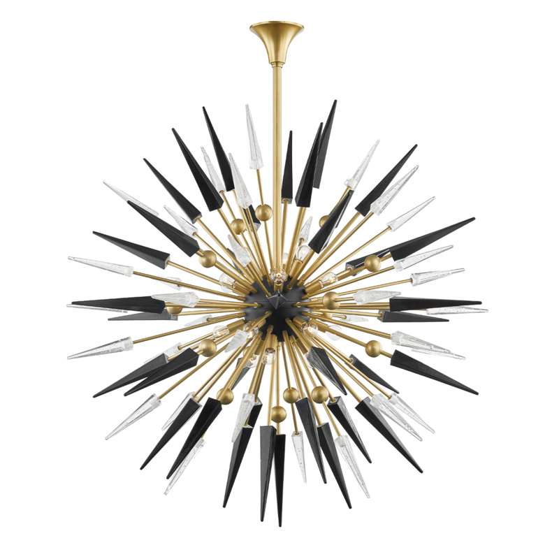 Sparta 18 Light 48 inch Aged Brass Chandelier Ceiling Light