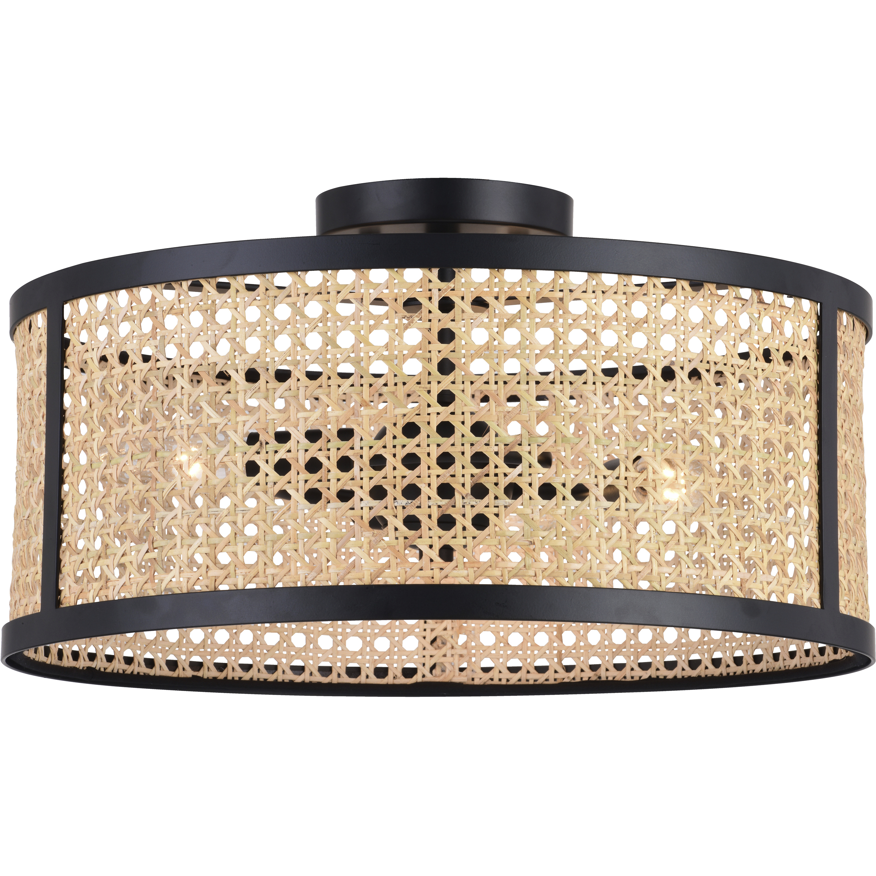 Berens LED 15.5 inch Matte Black Semi-Flush Mount Ceiling Light