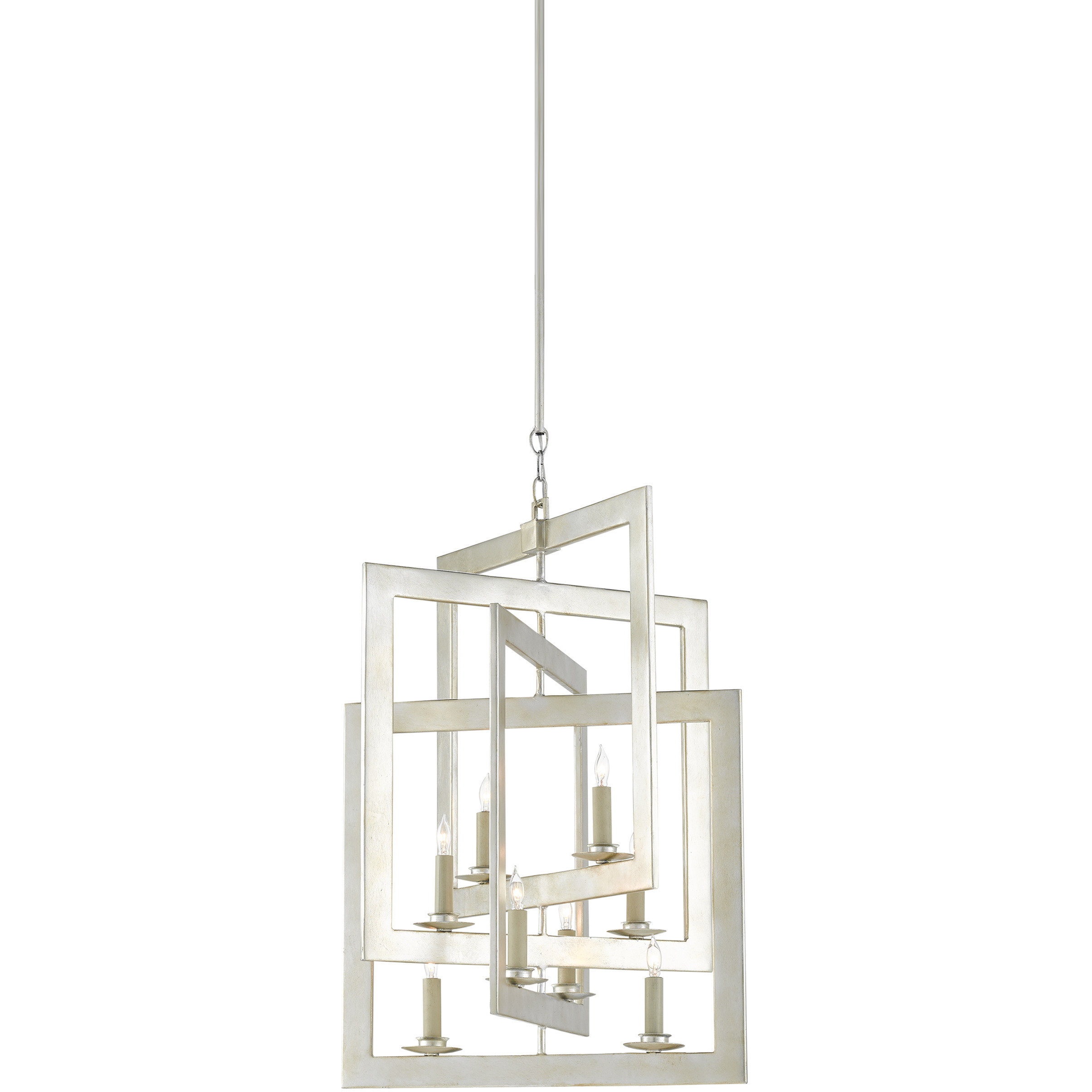 Middleton 8 Light 20 inch Contemporary Silver Leaf Chandelier Ceiling Light, Small