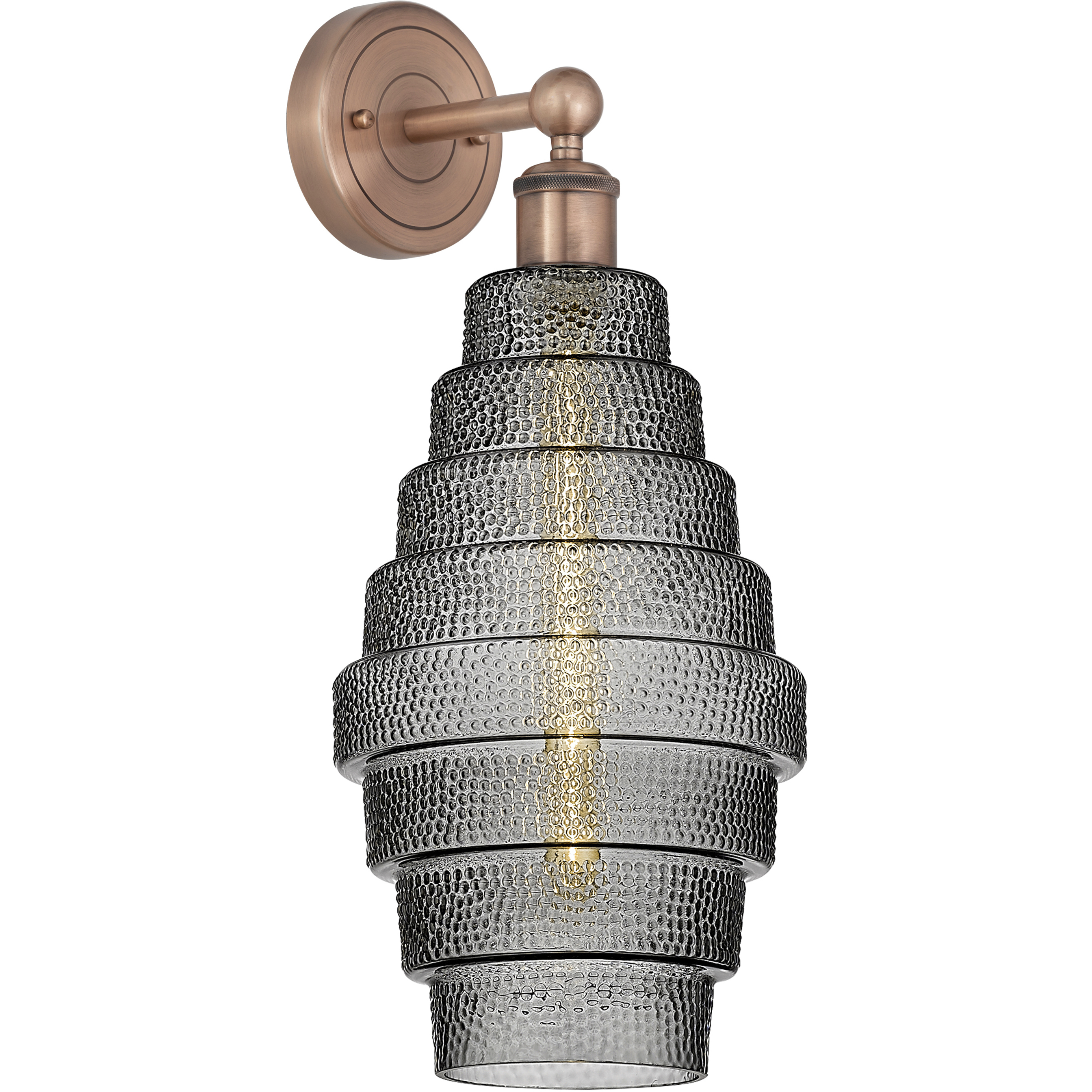 Cascade Sconce Wall Light in Antique Copper, Smoked
