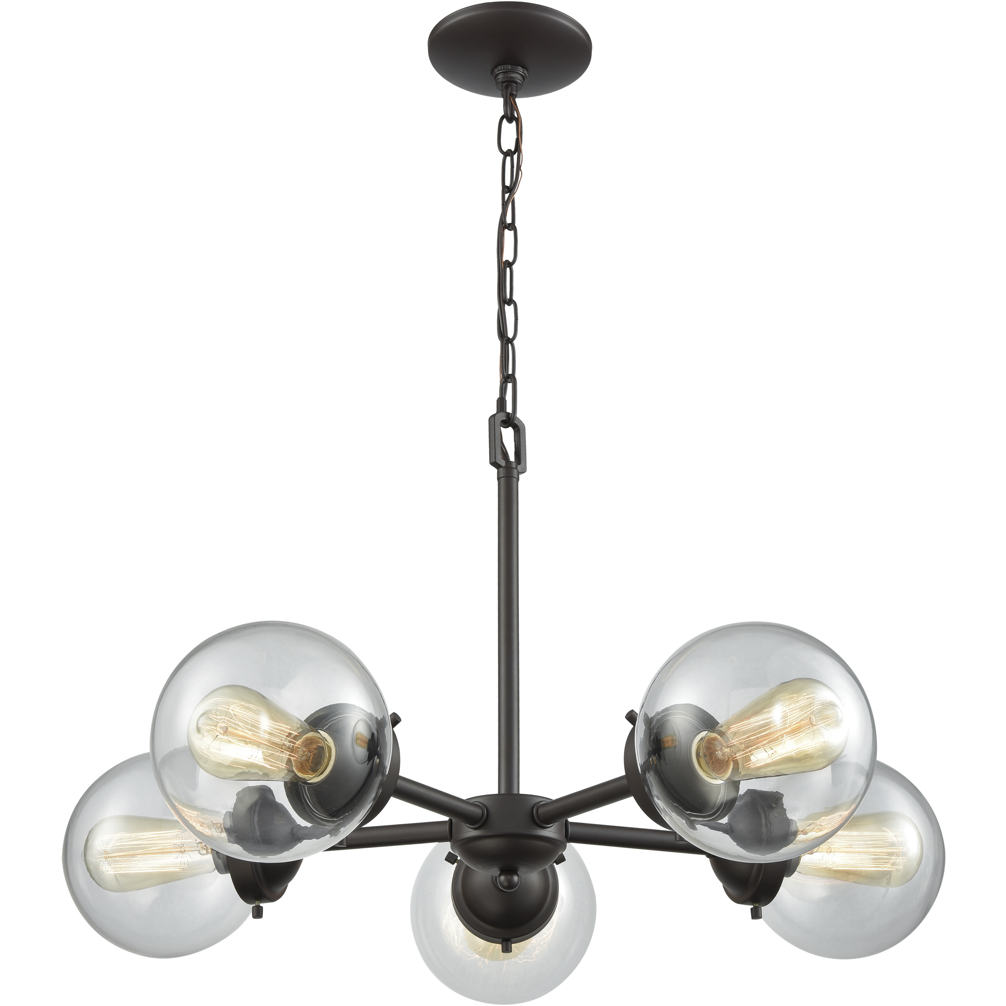Beckett 5 Light 26 inch Oil Rubbed Bronze Chandelier Ceiling Light