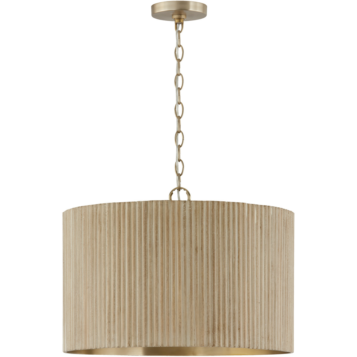 Donovan 3 Light 19.75 inch White Wash and Matte Brass Pendant Ceiling Light