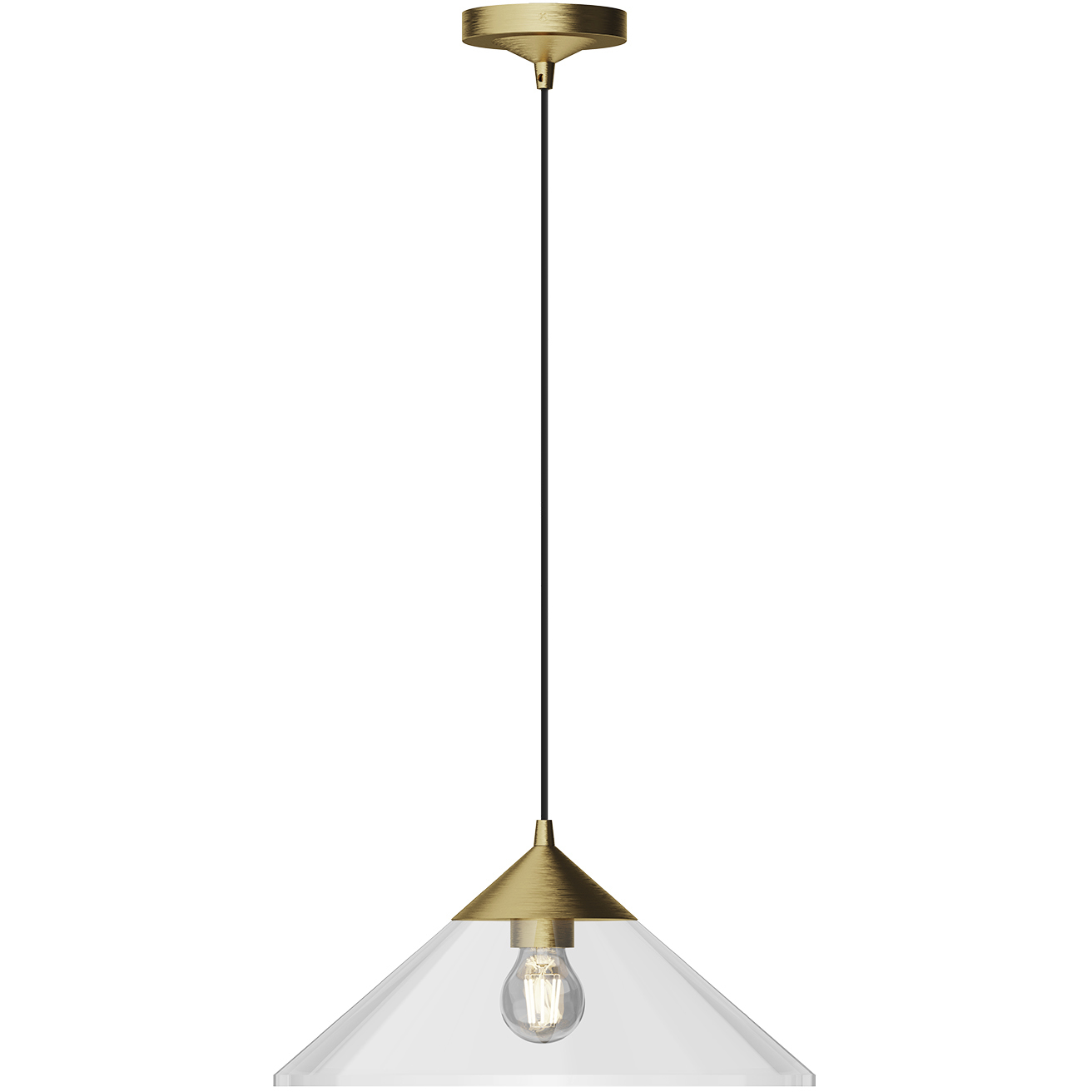 Alora Mood Mauer 1 Light 14.88 inch Brushed Gold Pendant Ceiling Light in Clear Glass