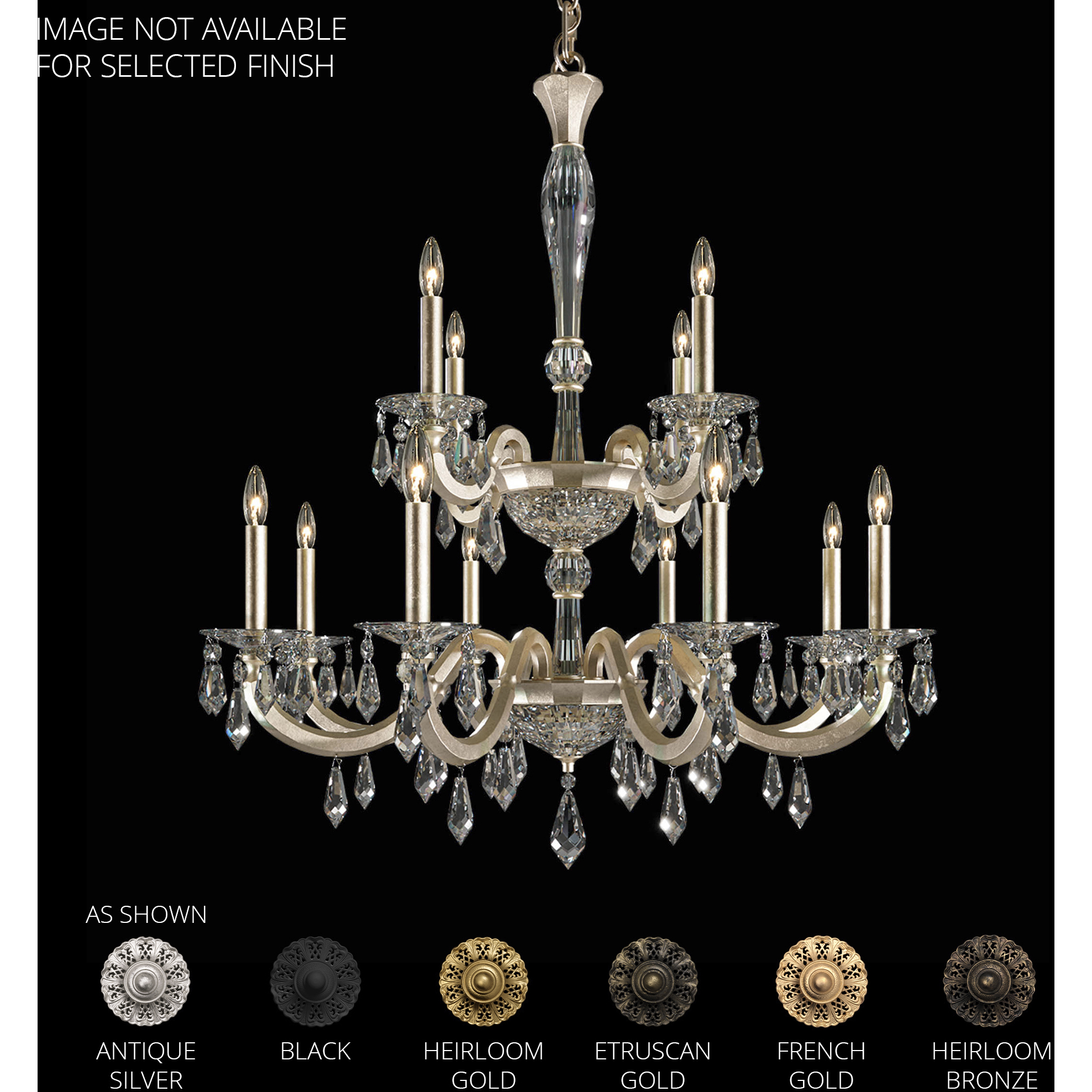 Signature Napoli 12 Light 32.1 inch Heirloom Bronze Chandelier Ceiling Light, Schonbek Signature