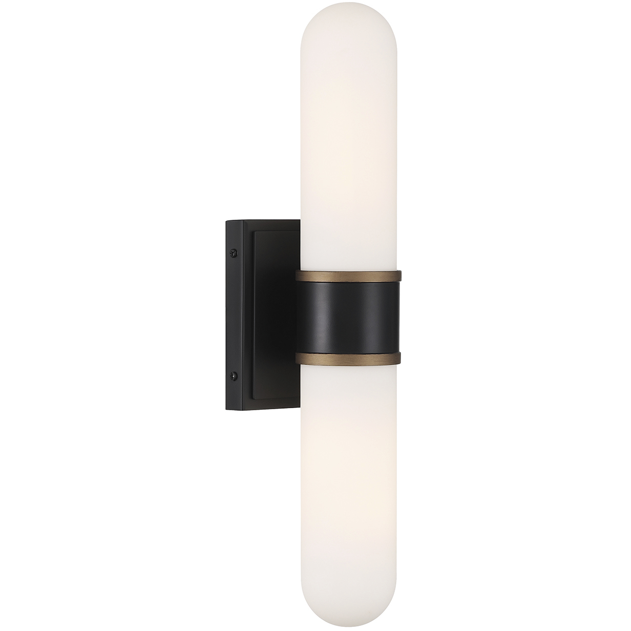 Capsule Bath Wall Light in Matte Black and Textured Gold
