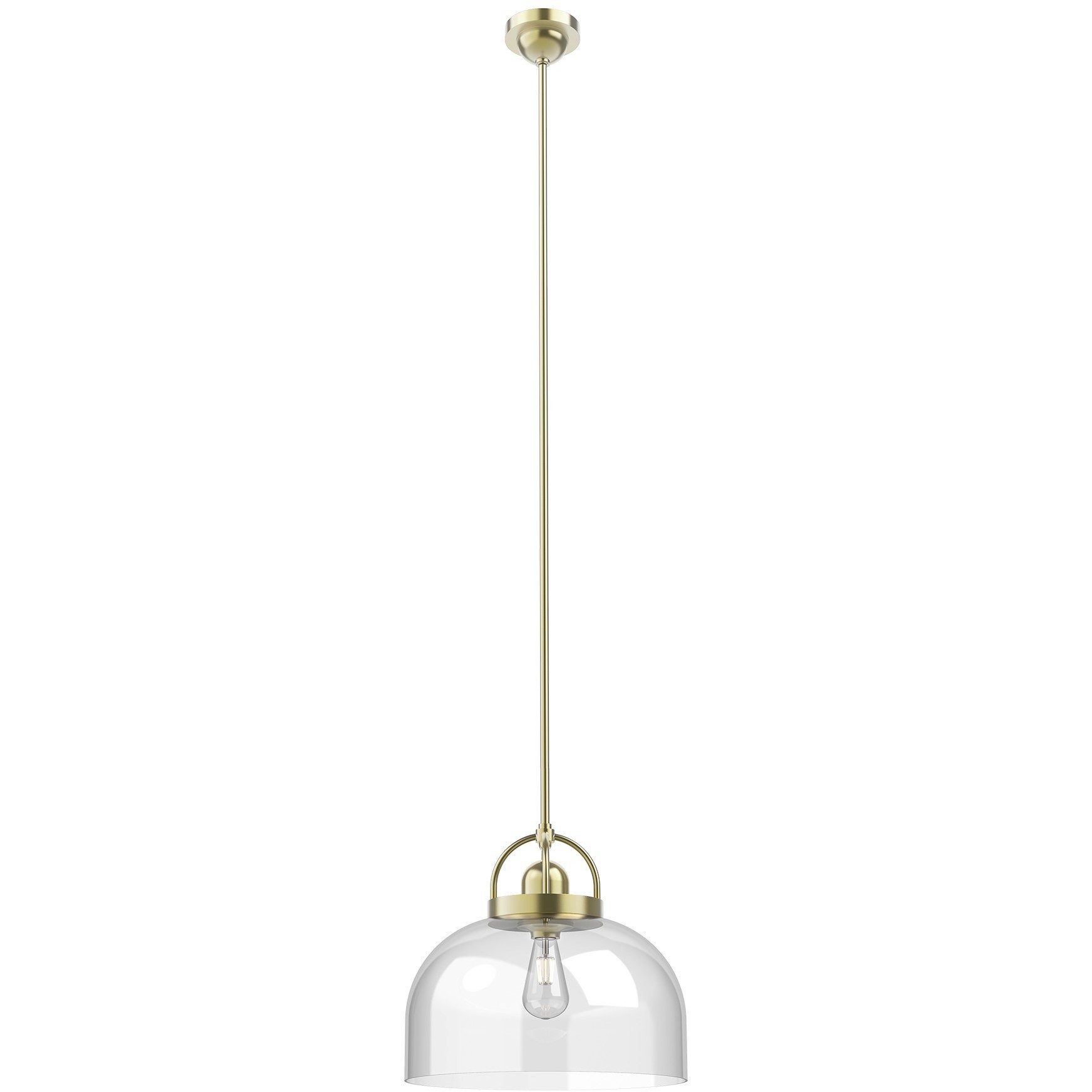 Lancaster 1 Light 15 inch Brushed Brass Down Pendant Ceiling Light