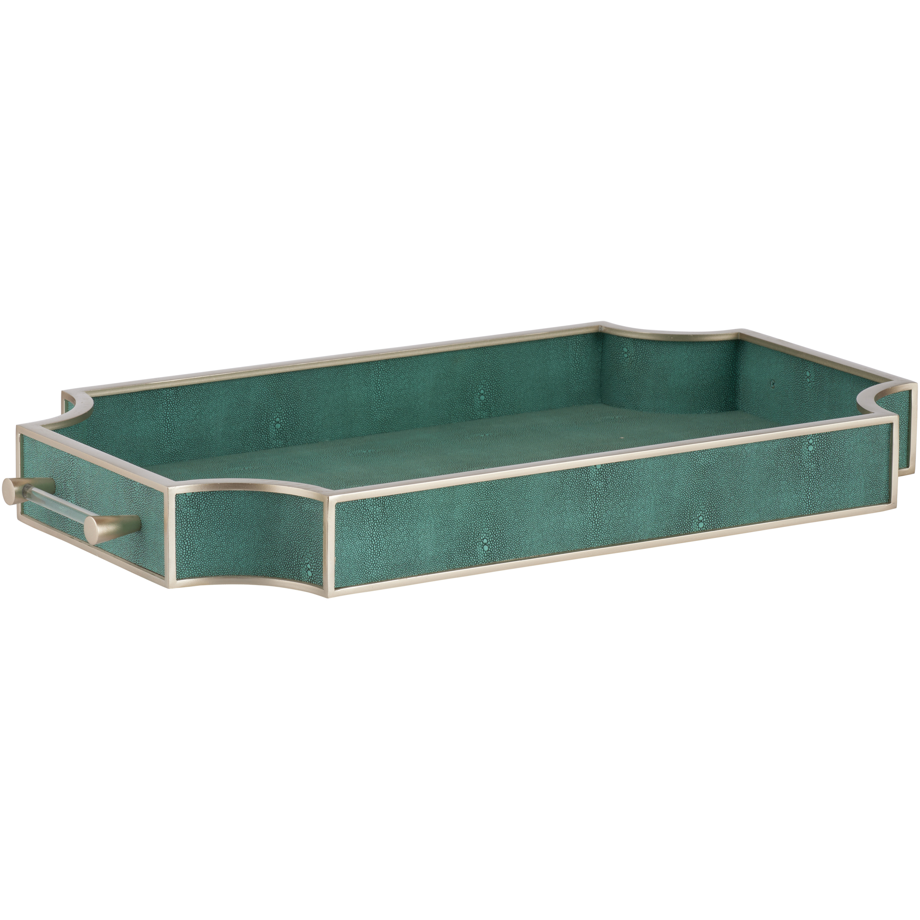 Shagreen Gray and Silver Tray