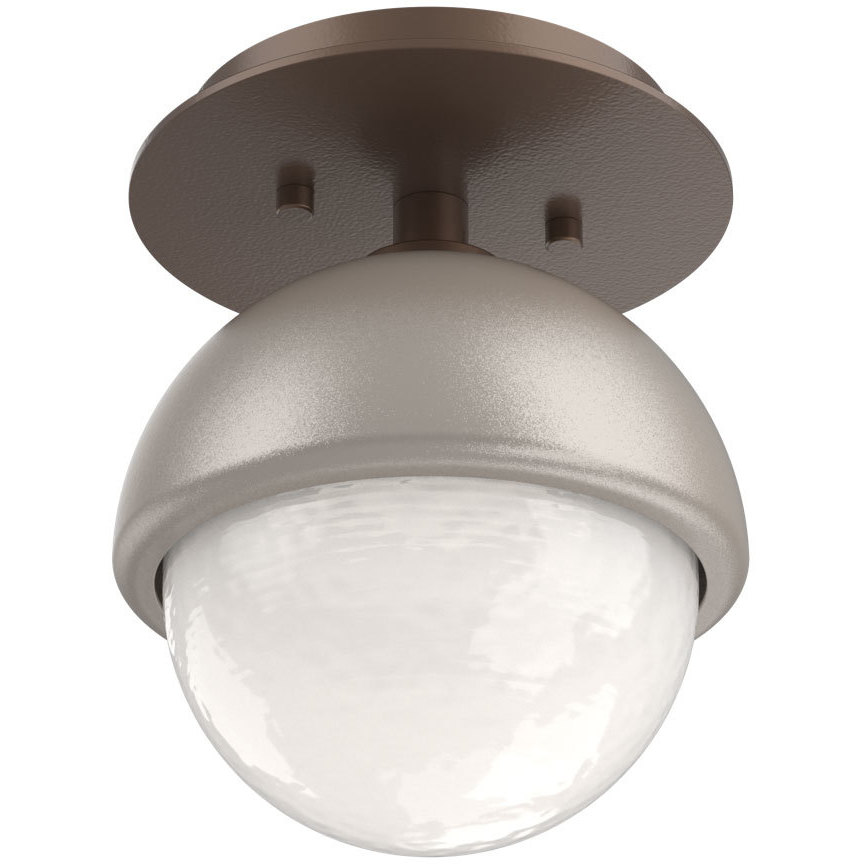 Cabochon Sconce & Flush Mount Wall Light in 3000K LED, Burnished Bronze with Beige Silver, White