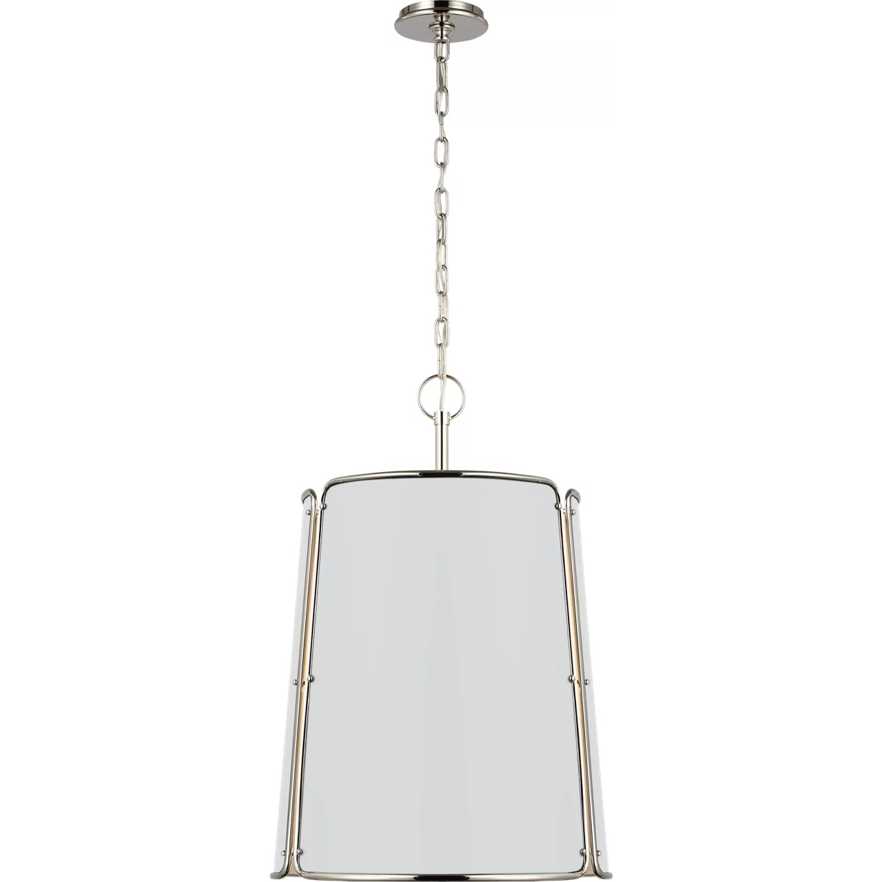 Carrier and Company Hastings 6 Light 25.25 inch Polished Nickel Pendant Ceiling Light in White, Large