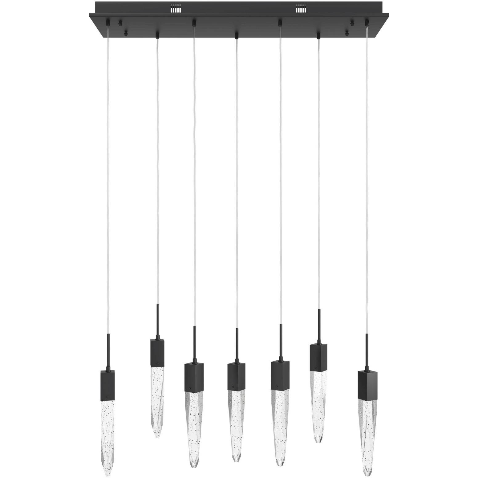 Aspen LED 11 inch Black Multi Port Pendant Ceiling Light in Bubbled