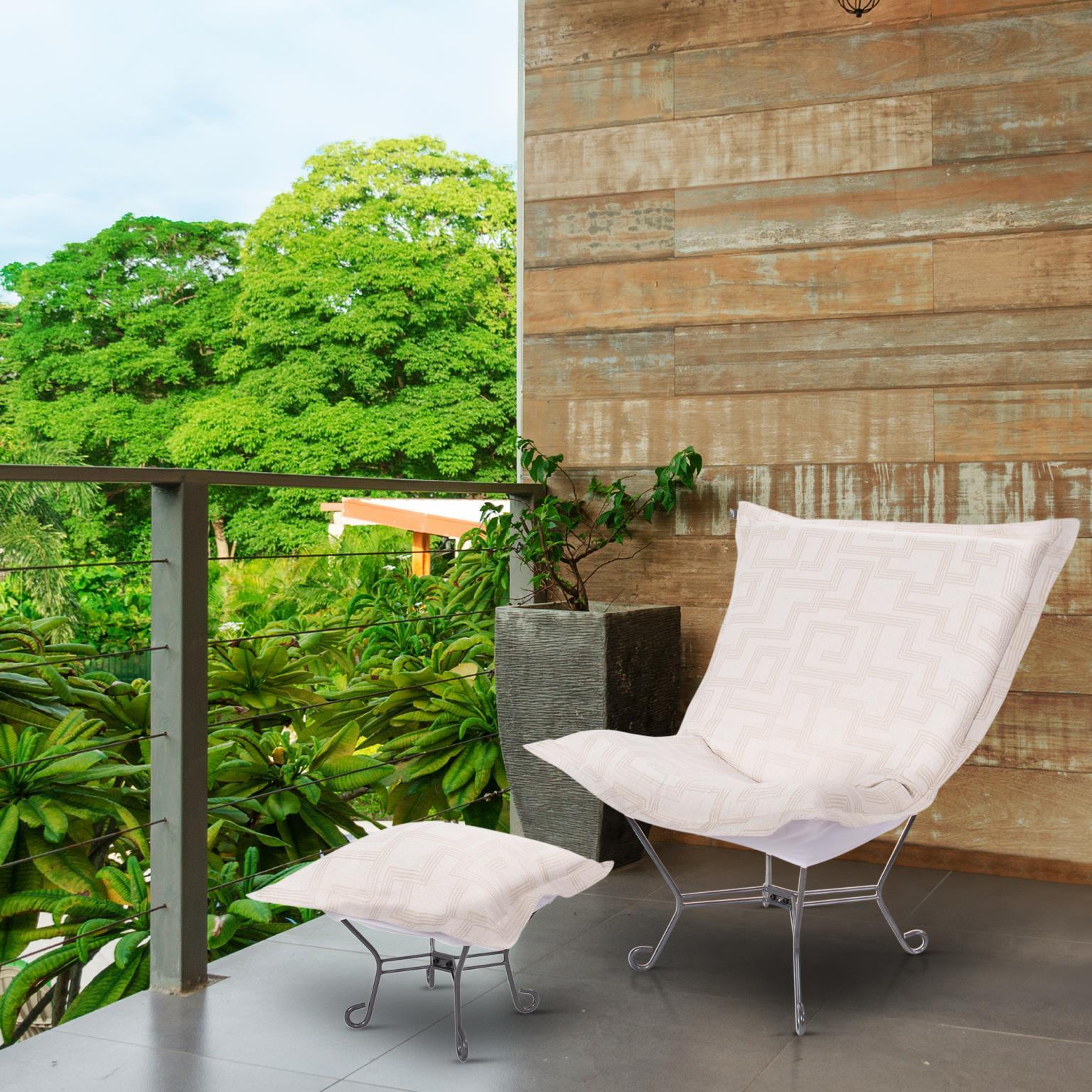 Syros Natural Outdoor Puff Scroll Chair