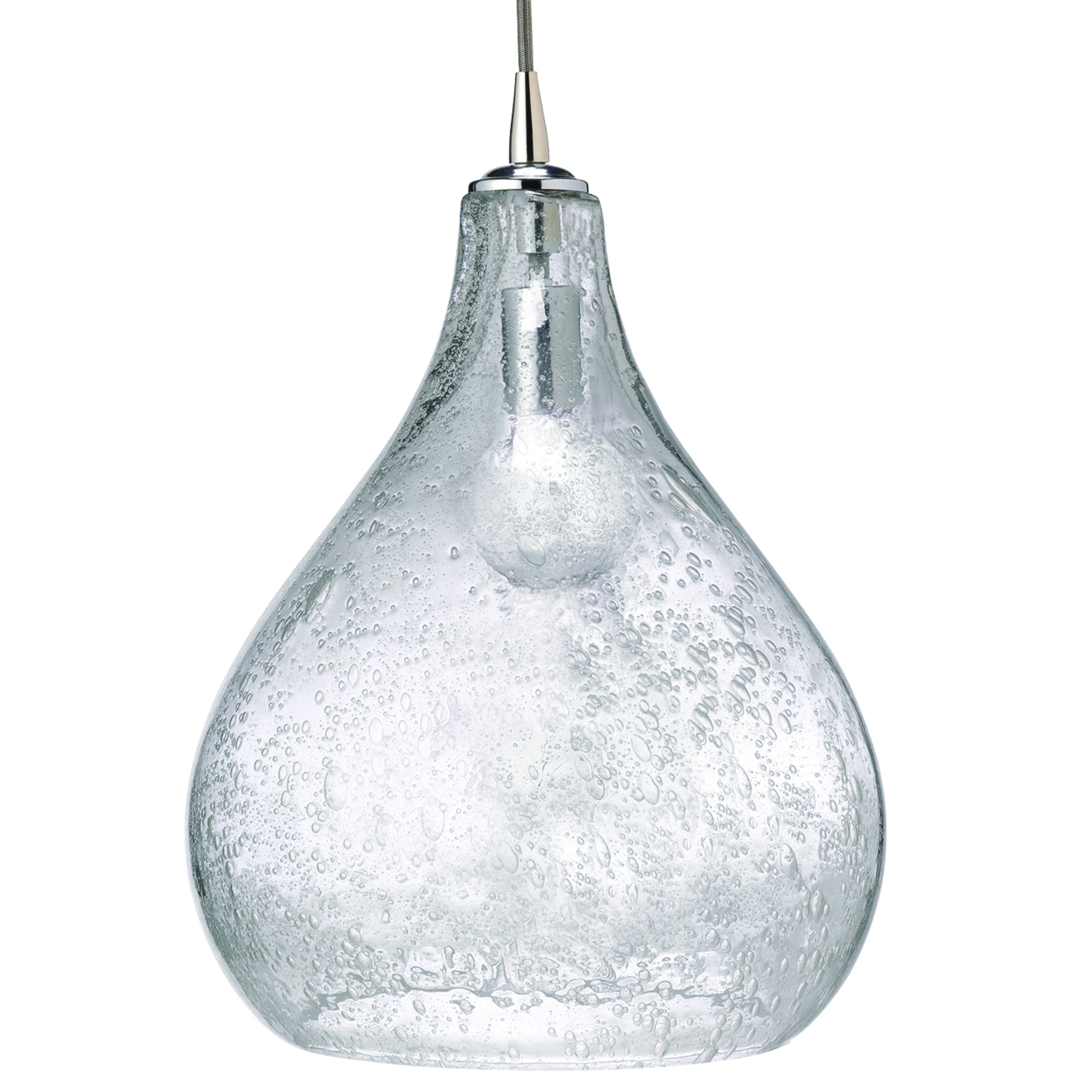 Curved 1 Light 13 inch Clear Pendant Ceiling Light, Large