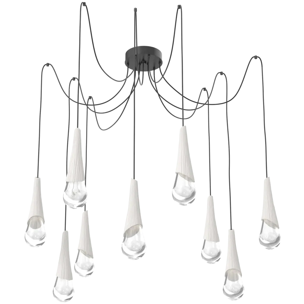 Hailstone LED 13.6 inch Matte Black with Chalk Swag Multi-Pendant Ceiling Light