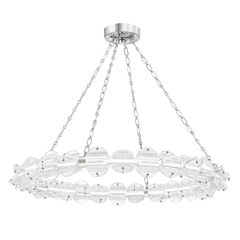 Lindley LED 38 inch Polished Nickel Chandelier Ceiling Light, Small