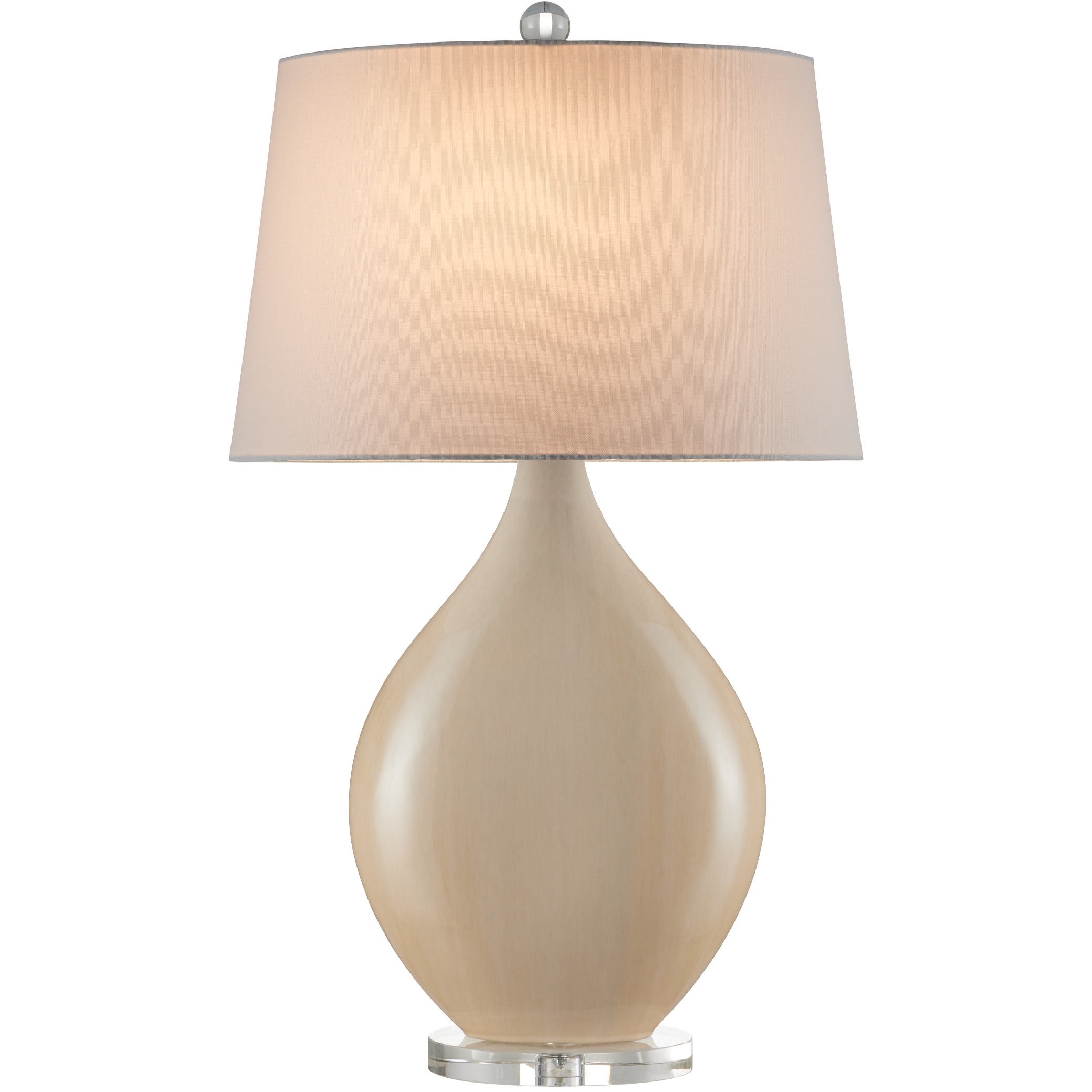 Opal 31.75 inch 150 watt Amber and Cream and Clear Table Lamp Portable Light