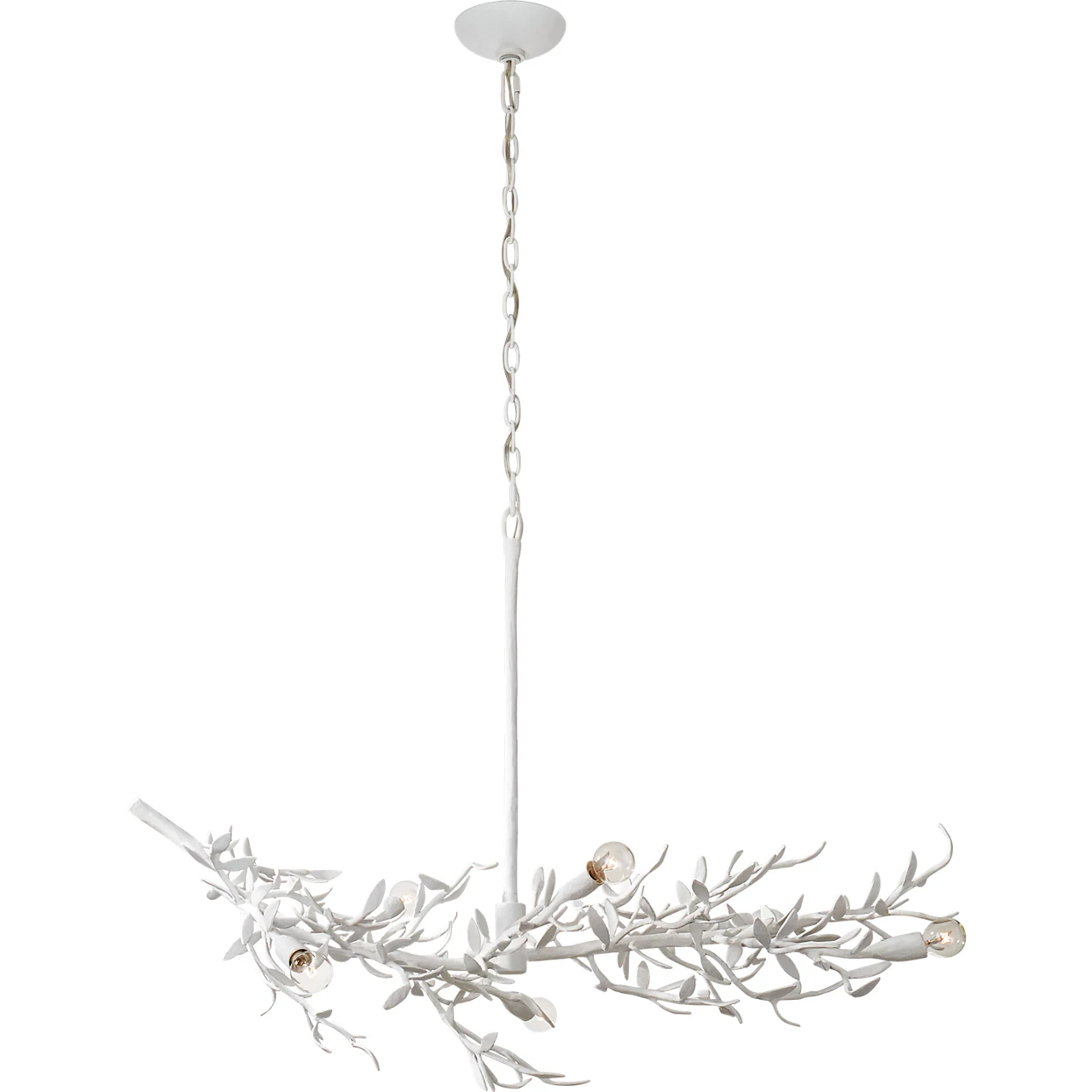 Julie Neill Mandeville 6 Light 42 inch Plaster White Linear Chandelier Ceiling Light