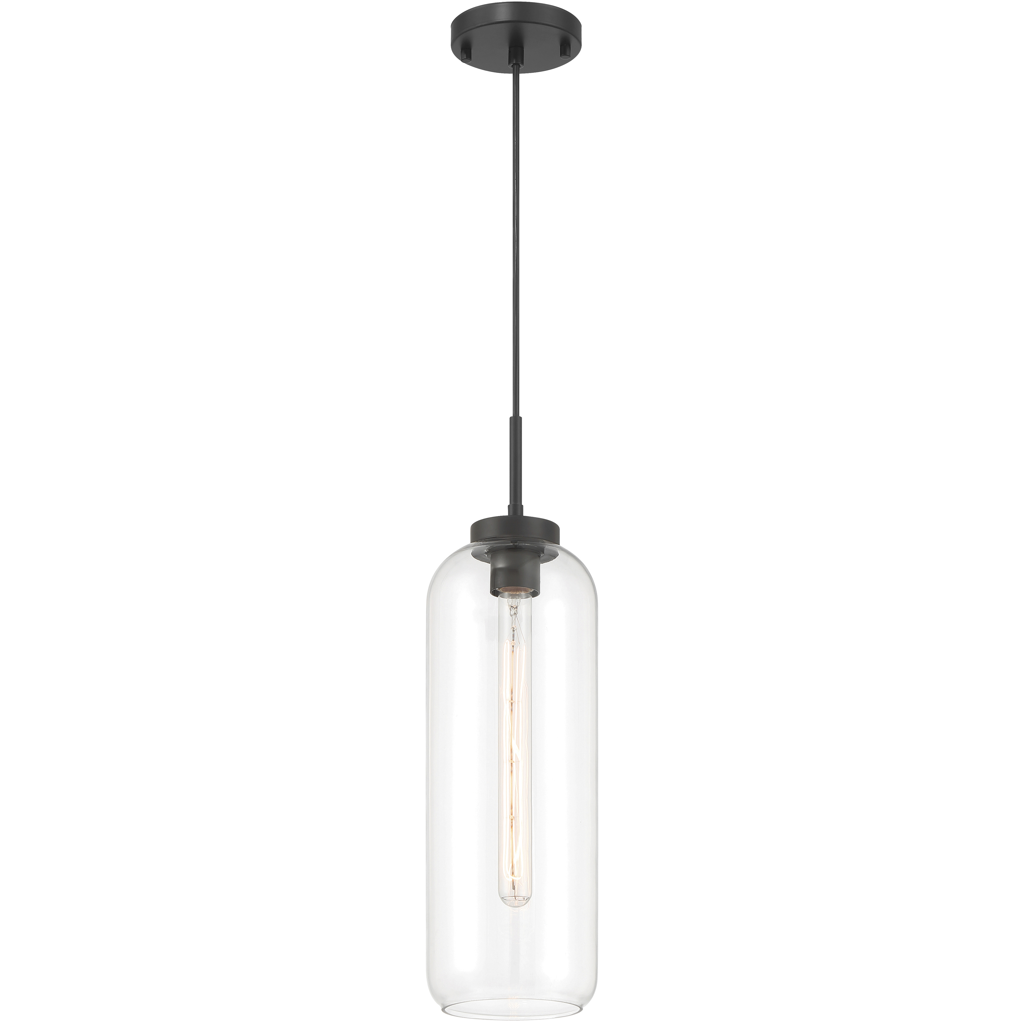 Elle 1 Light 5.75 inch Matte Black Pendant Ceiling Light
