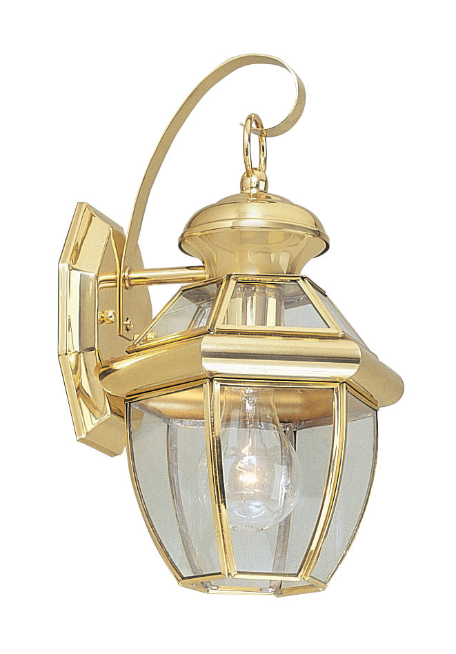 Monterey 1 Light 12.5 inch Polished Brass Outdoor Wall Lantern