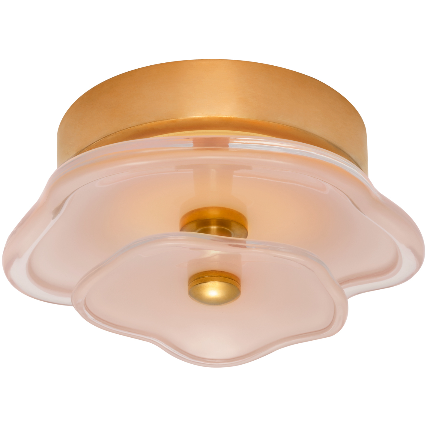 kate spade new york Leighton LED 6 inch Soft Brass Layered Flush Mount Ceiling Light in Blush Tinted Glass