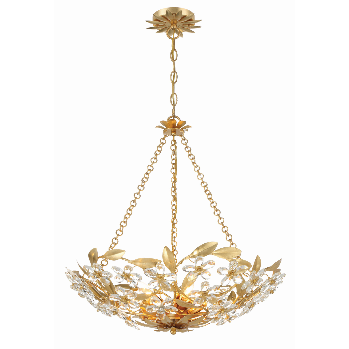 Marselle 6 Light 24 inch Antique Gold Chandelier Ceiling Light
