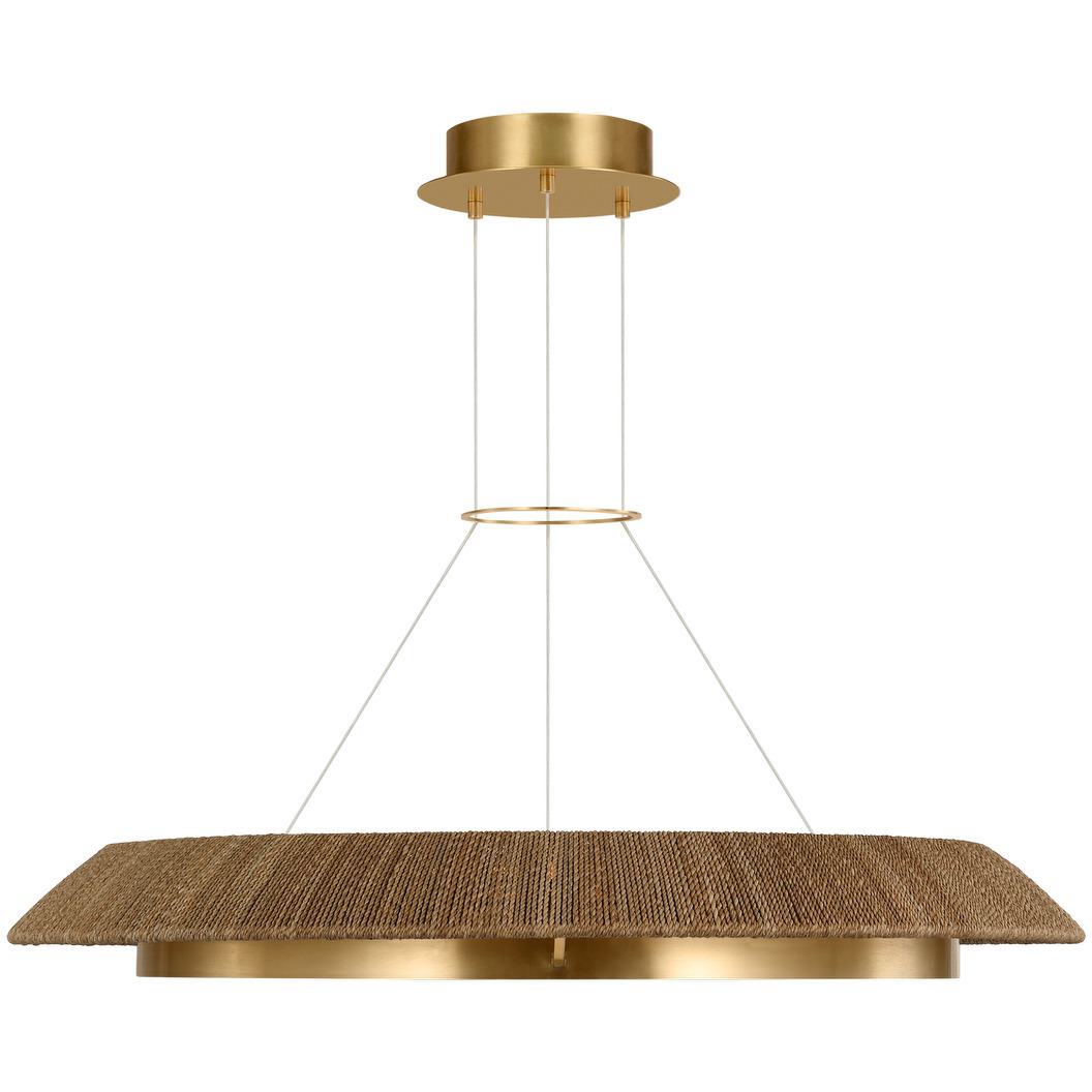Sean Lavin Noa 1 Light 38.6 inch Hand Rubbed Antique Brass Chandelier Ceiling Light in Natural Sea Grass