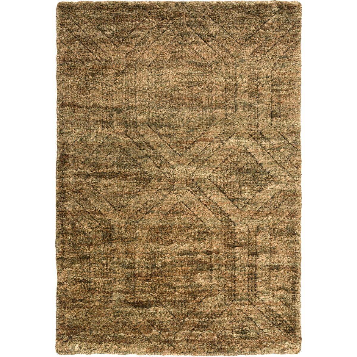 Galloway 132 X 96 inch Grass Green, Khaki, Dark Brown Rug