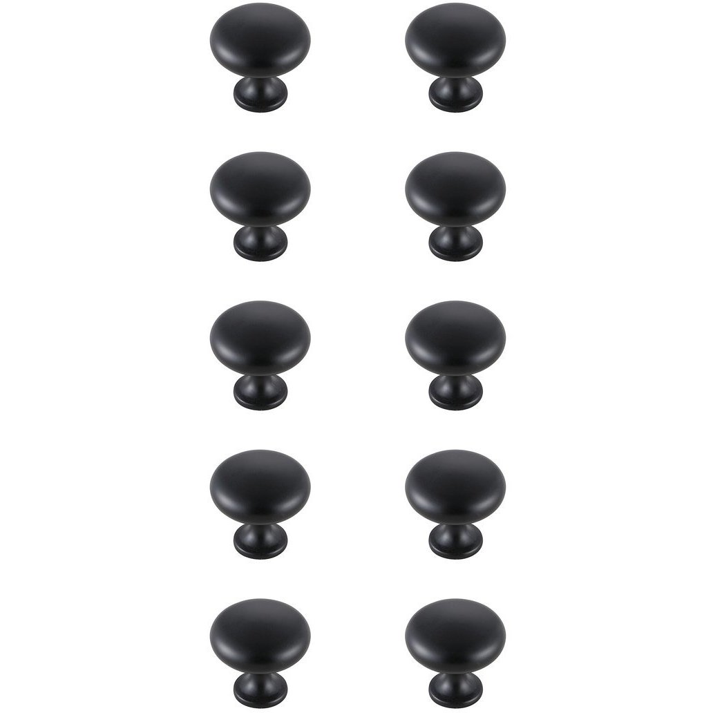 Cadon Matte Black Hardware Cabinet Knob, Set of 10