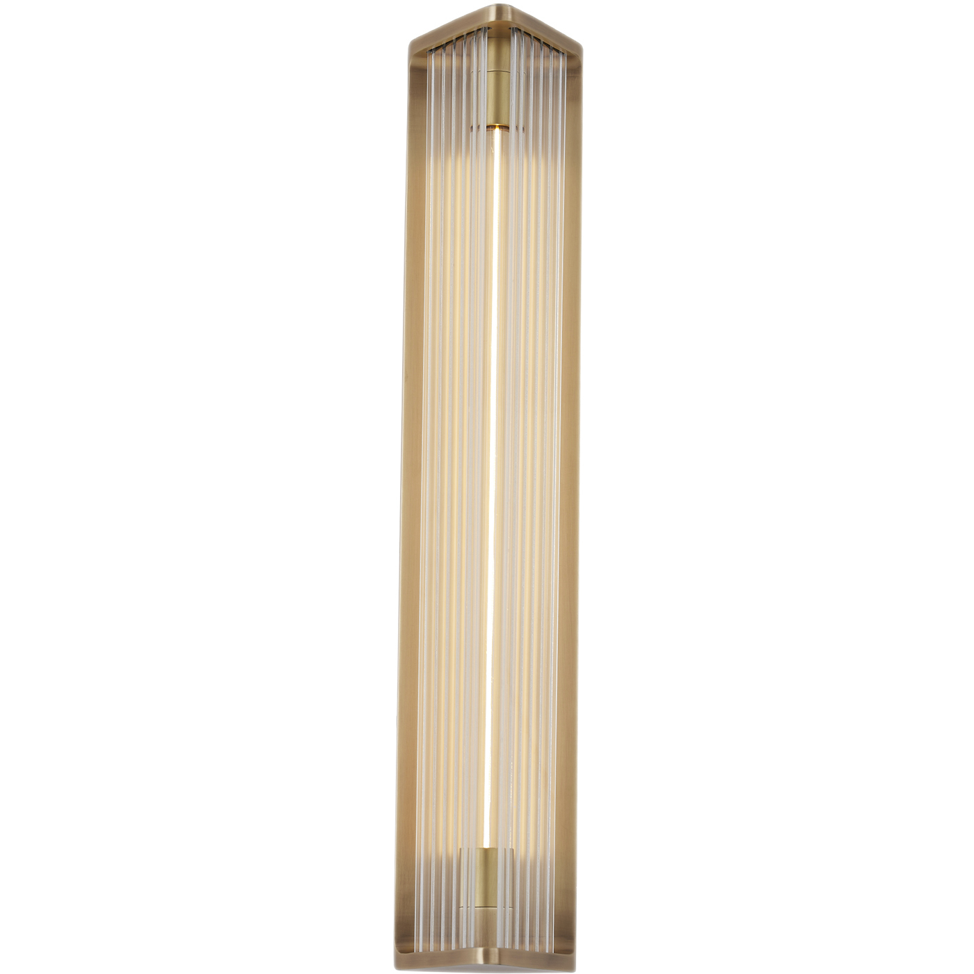 Sabre LED 4.38 inch Ribbed Glass/Vintage Brass ADA Wall/Ceiling Light Wall Light