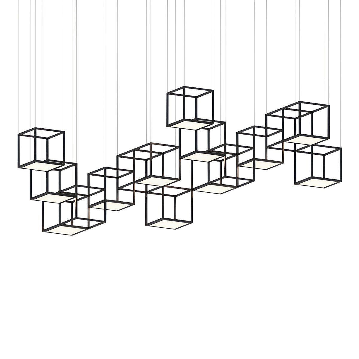 Cubix LED 120.5 inch Satin Black Pendant Ceiling Light