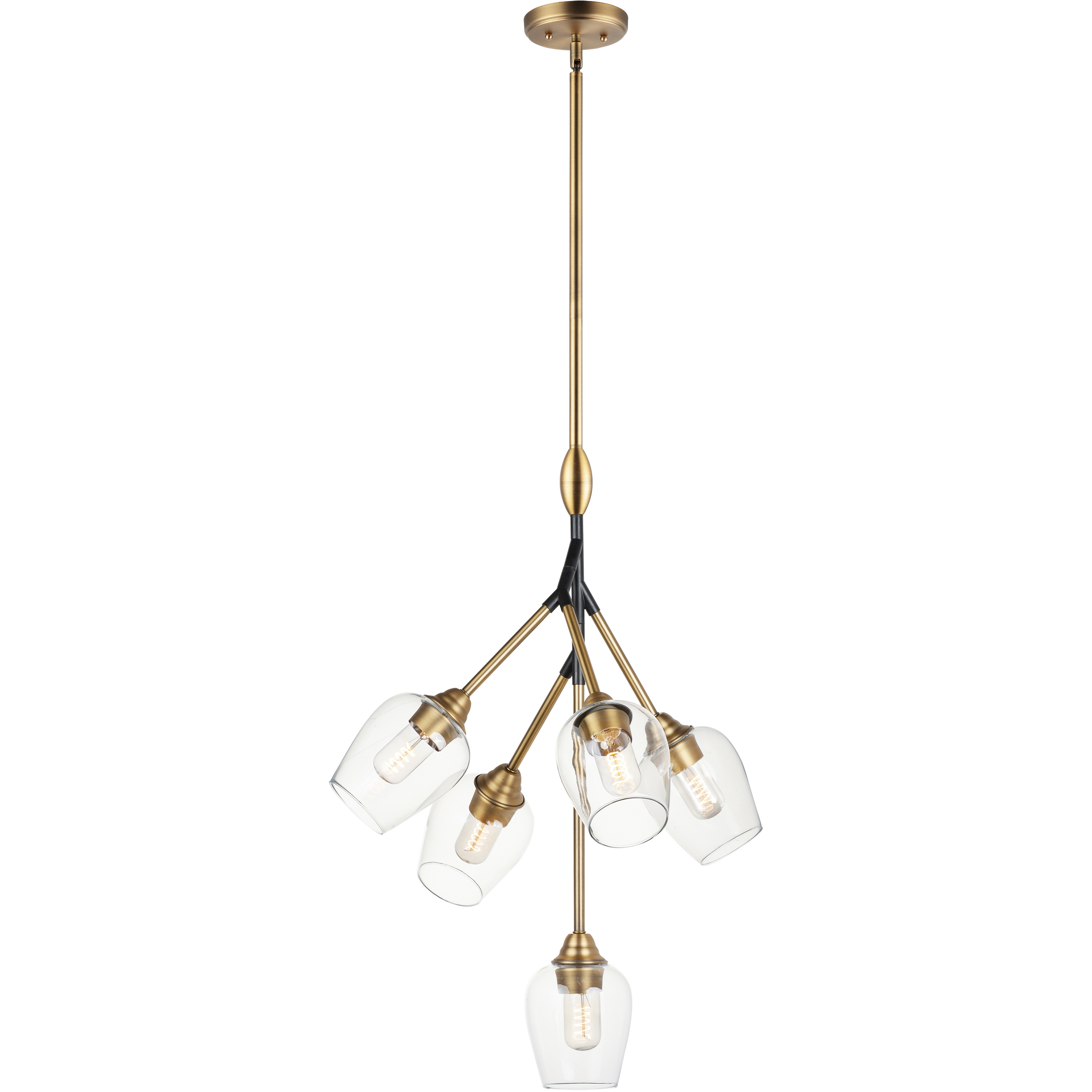 Savvy LED 24.25 inch Antique Brass and Black Single Pendant Ceiling Light