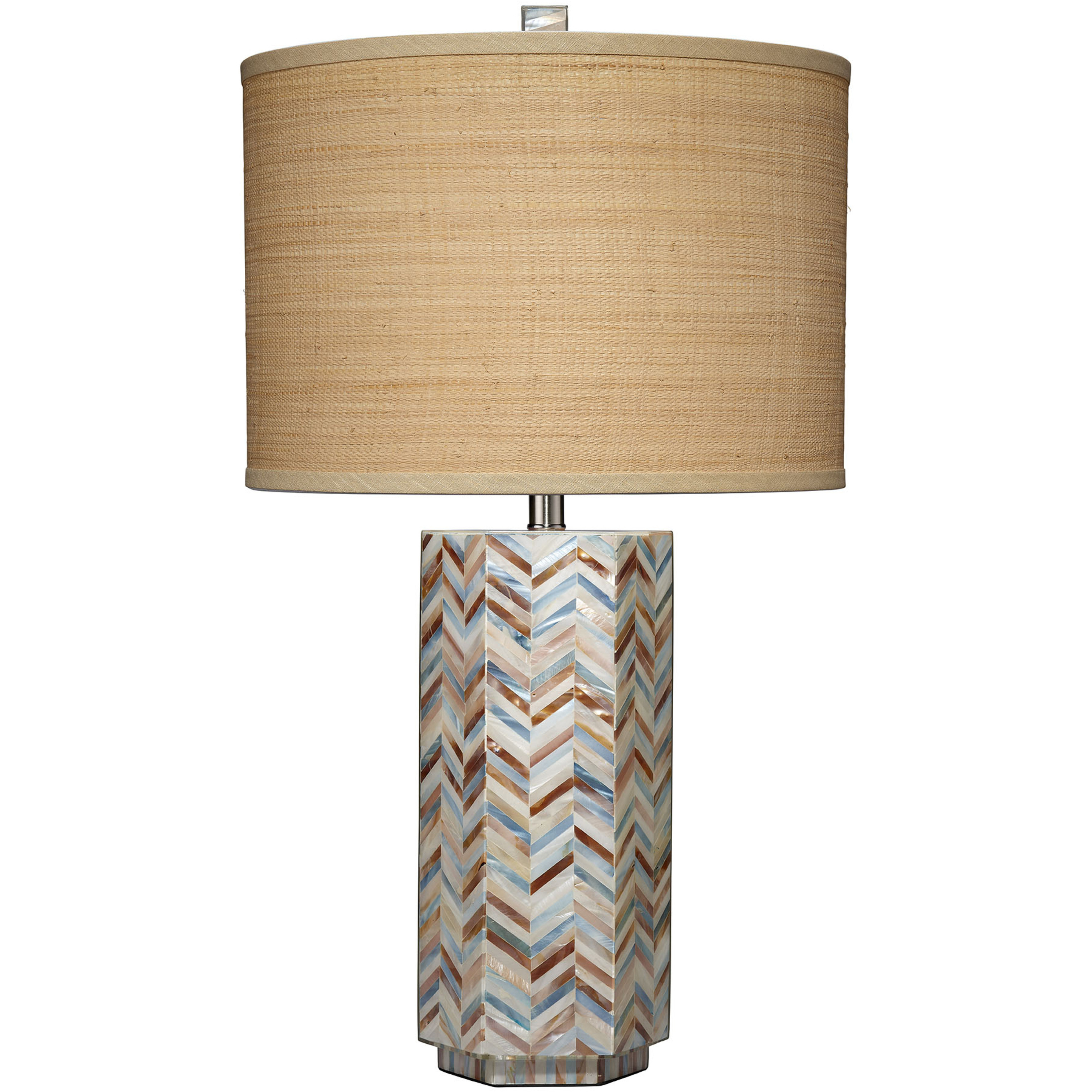 Lucille 30 inch 60 watt Mixed Blue and White and Light Red Mother of Pearl Table Lamp Portable Light