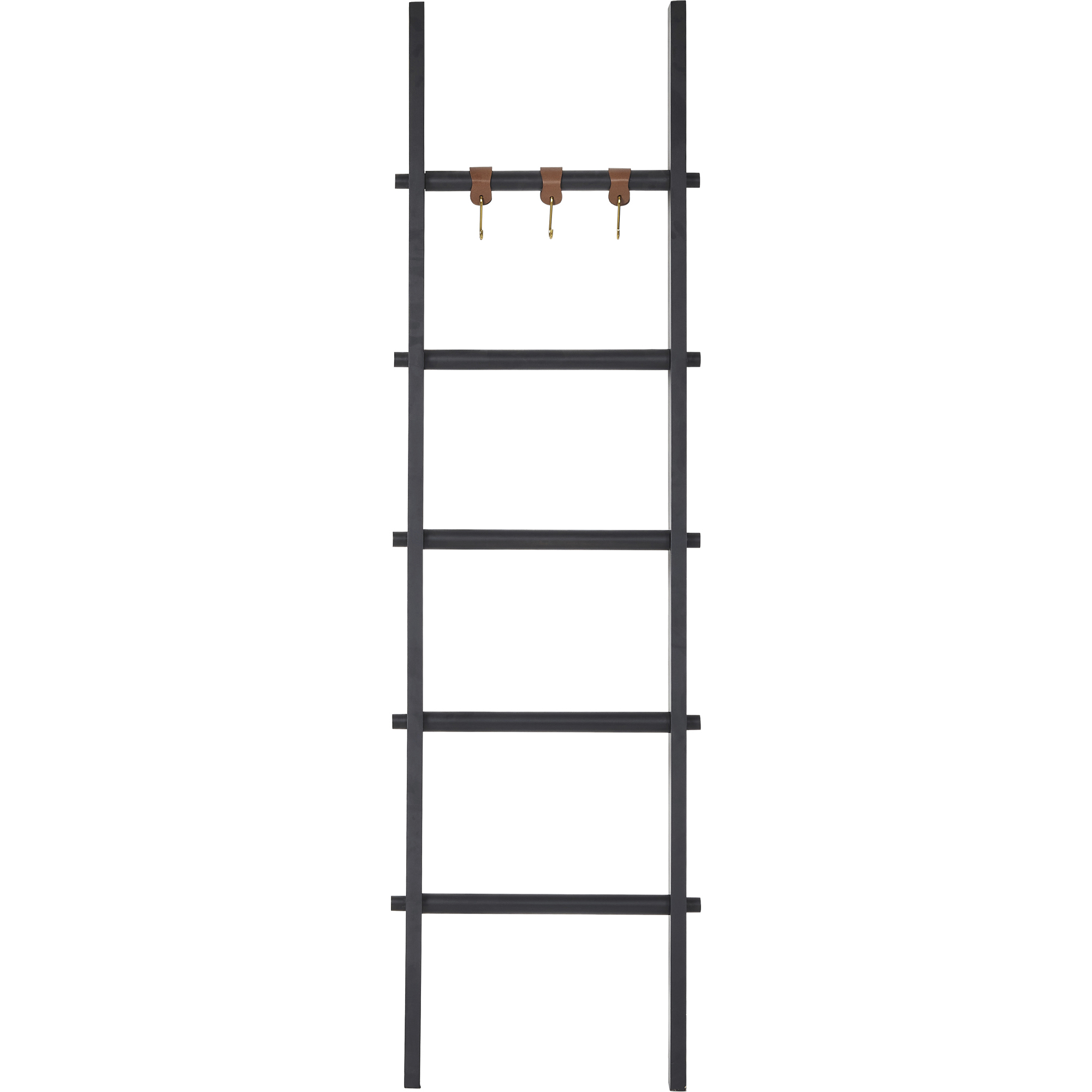 Renwil SHE032 Mareva Black Decorative Ladder For Throws, with PU