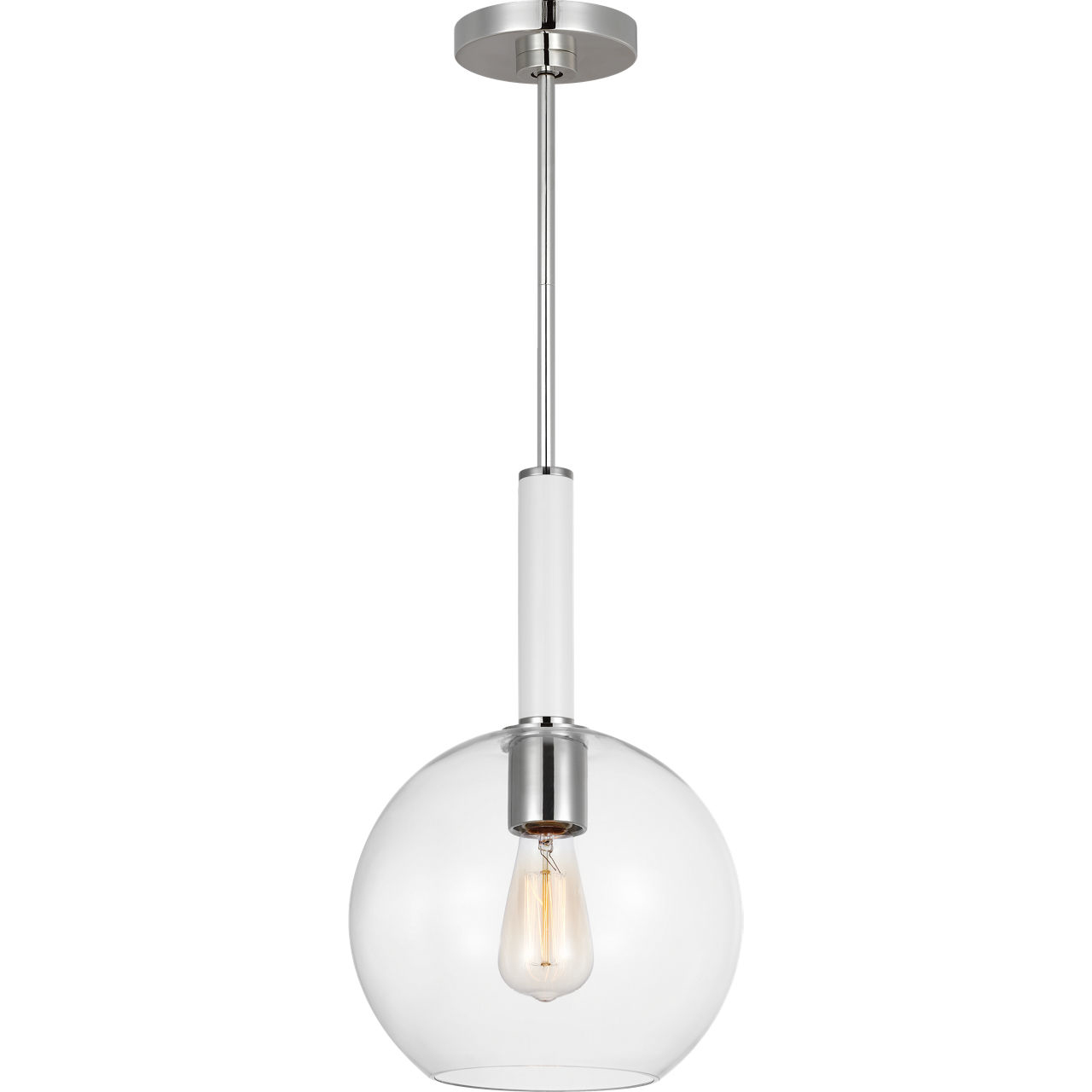 kate spade new york Monroe 1 Light 10.38 inch Polished Nickel Pendant Ceiling Light in Polished Nickel / Gloss White