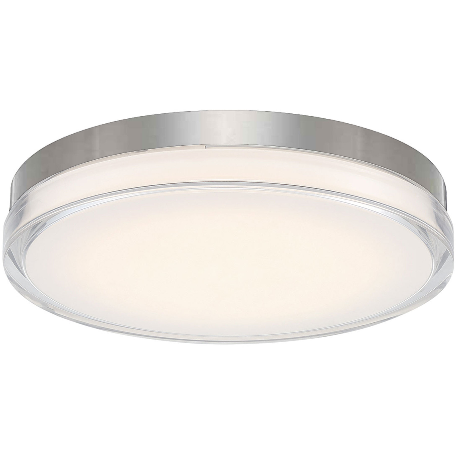 Pi LED 15 inch Stainless Steel Flush Mount Ceiling Light in 3000K, 15in.