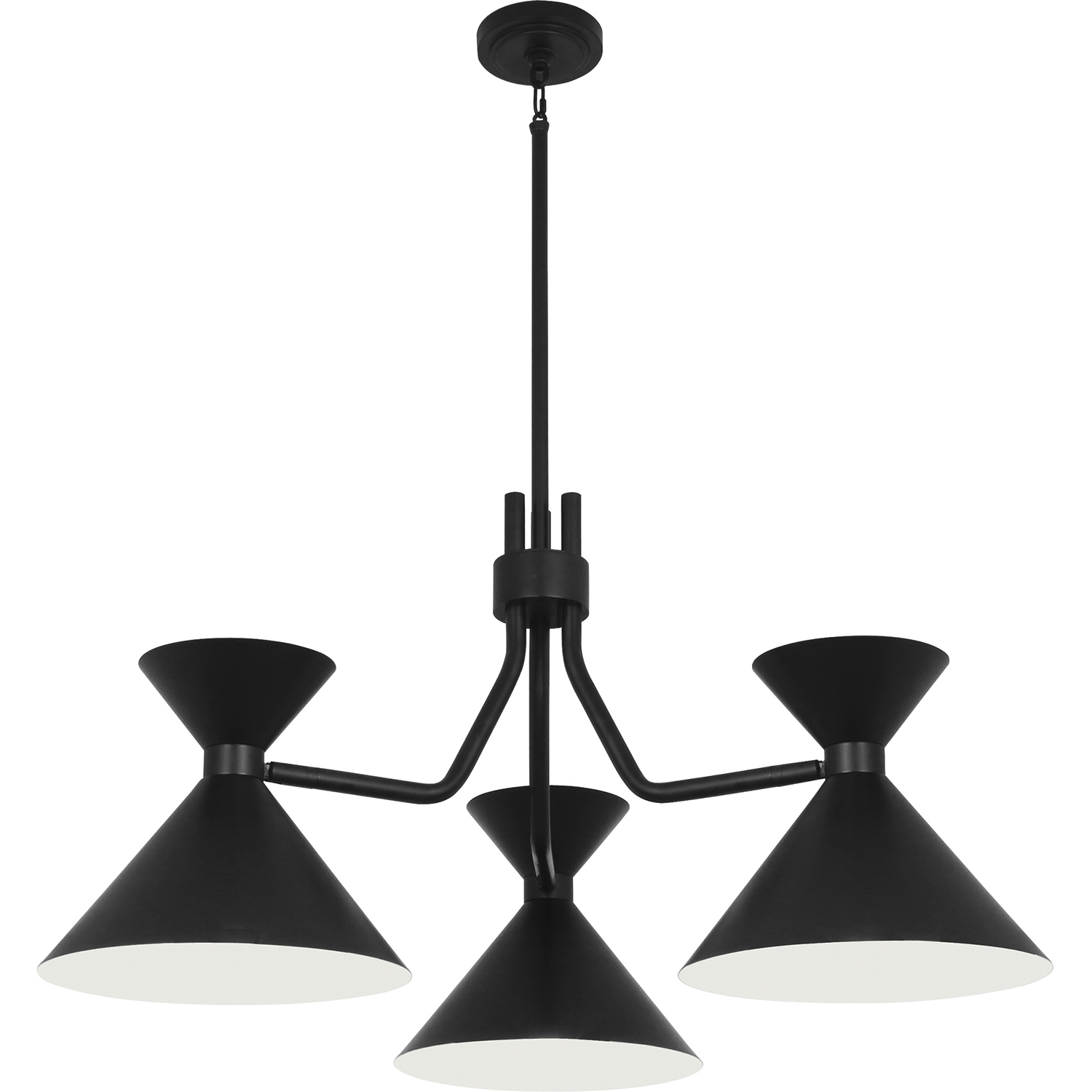 Cinch 3 Light 36 inch Matte Black Chandelier Ceiling Light