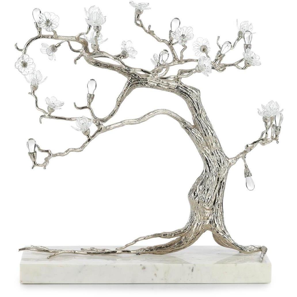 Sakura 31 X 27.5 inch Sculpture in Nickel, on Marble