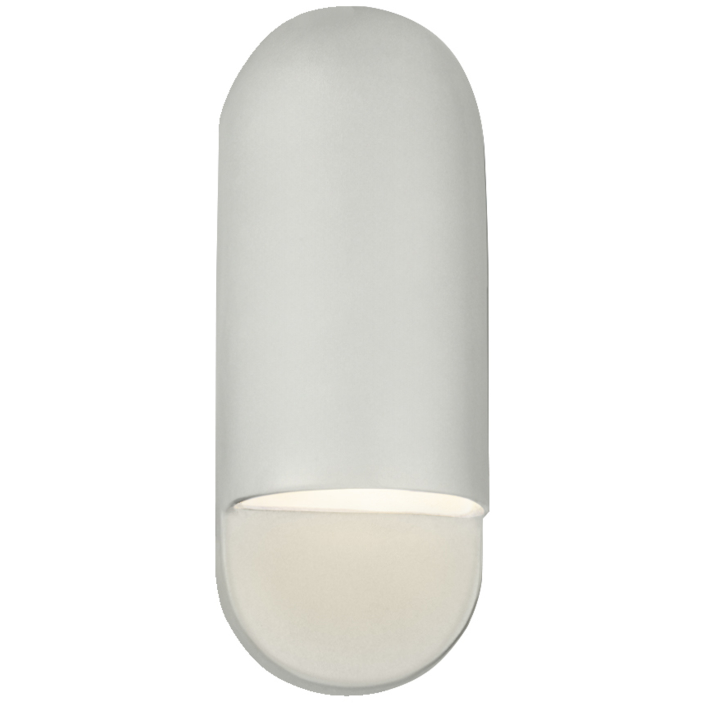 Ambiance Collection - Capsule LED 5 inch Matte White Outdoor Wall Sconce in Dedicated LED, 4D x 14H, Form+Finish+Function
